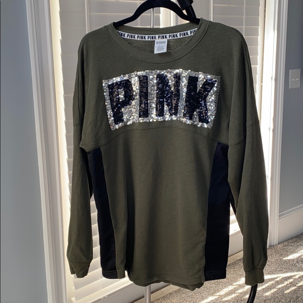 PINK Jersey type long sleeve tee